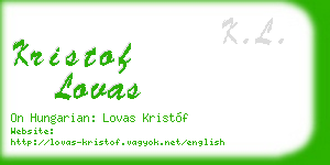 kristof lovas business card